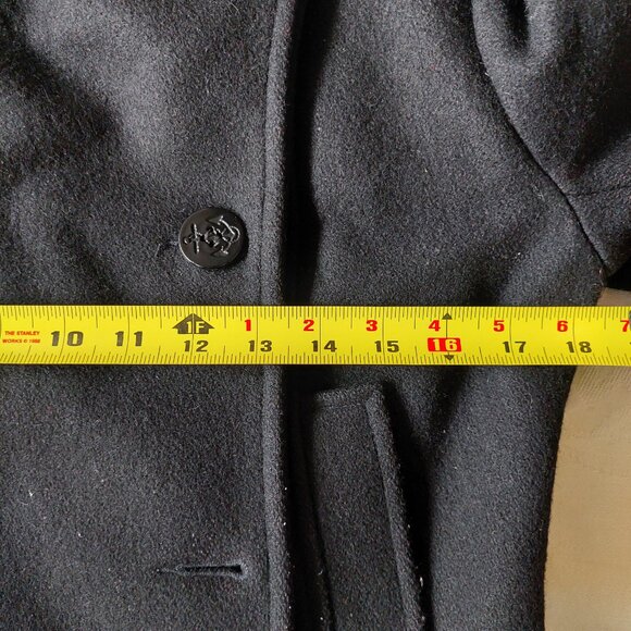 Le Chateau Black Wool Trench Coat (Size S) - Picture 10 of 14